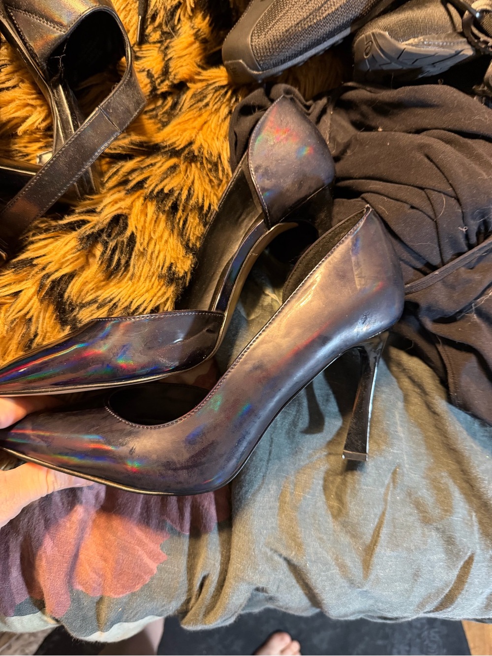 Mix No. 6 Women's Iridescent Black High Heel Pumps 9 1/2 M Maelynn